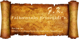 Falkenstein Krisztián névjegykártya